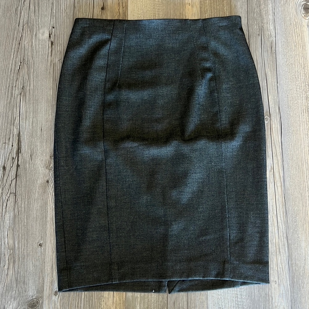 Express Lined Pencil Skirt Black Stretch Demin